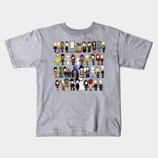 A trip through time and space Kids T-Shirt by SpacebatDesigns 